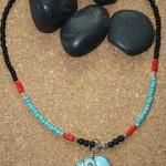 Bohemian Necklace With Coral And Turquoise