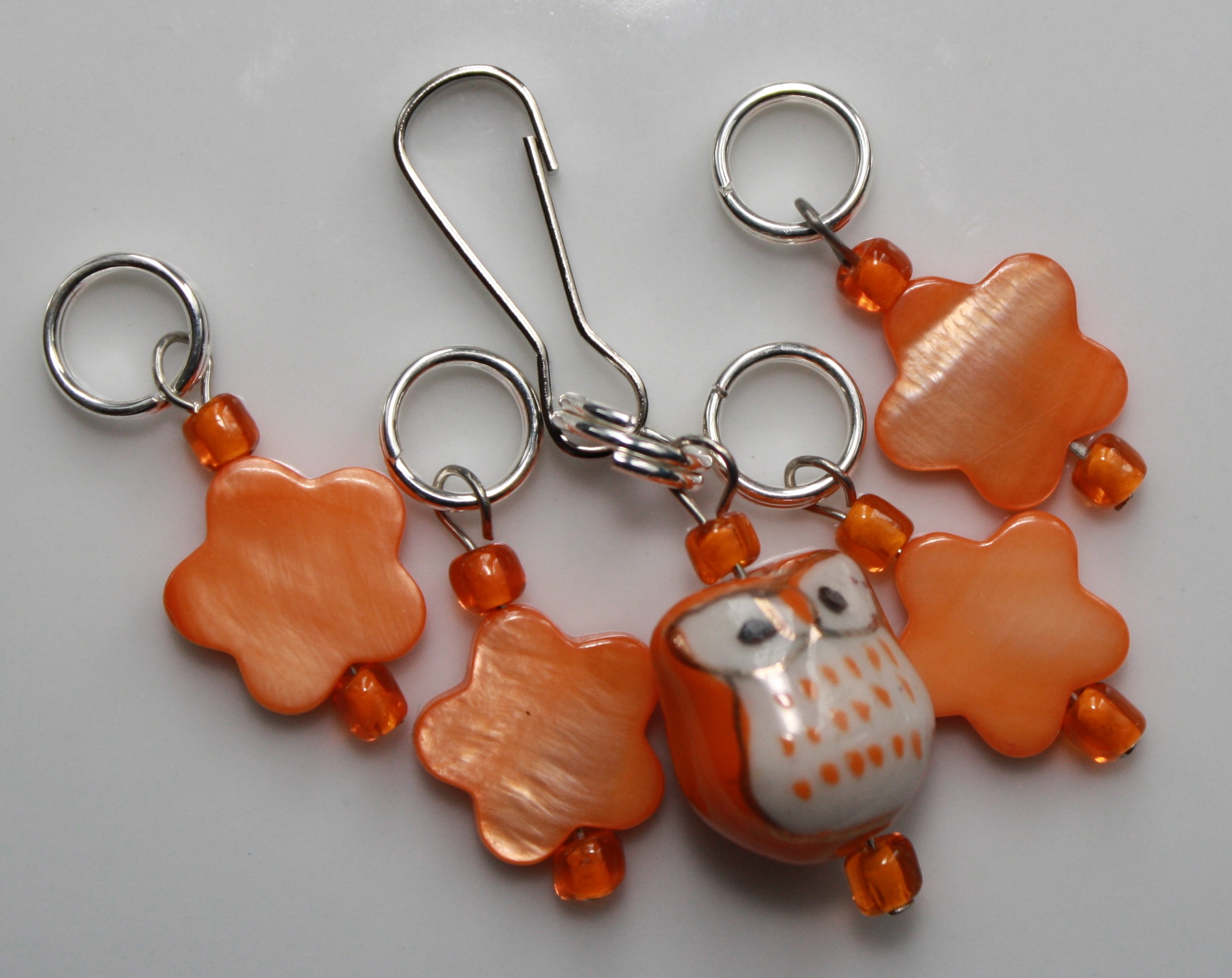 Orange Owl Stitch Markers on Luulla